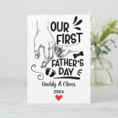 Onze eerste Vaderdag samen 2023, aangepaste namen Feestdagenkaart (Staand voorkant)