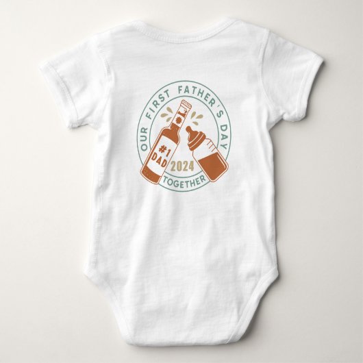 Onze eerste vaderdag samen 2024 Baby Bodysuit (Achterkant)