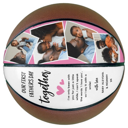 Onze eerste Vaderdag samen! Fotocollage Basketbal (Voorkant)
