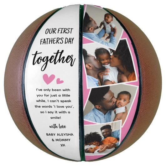 Onze eerste Vaderdag samen! Fotocollage Basketbal (Verticaal)