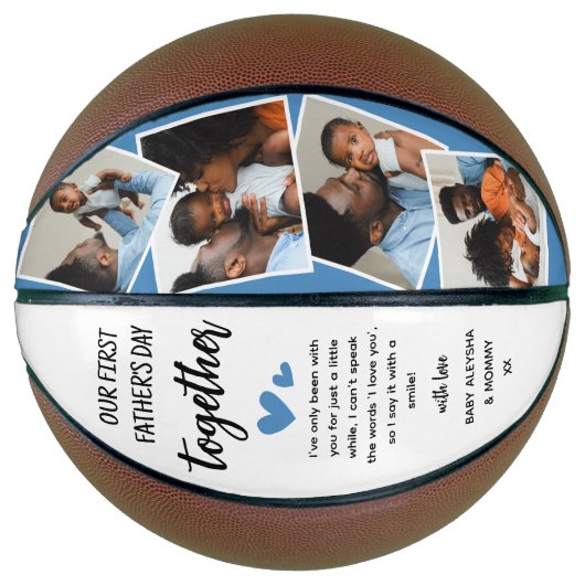 Onze eerste Vaderdag samen! Fotocollage Basketbal (Voorkant)