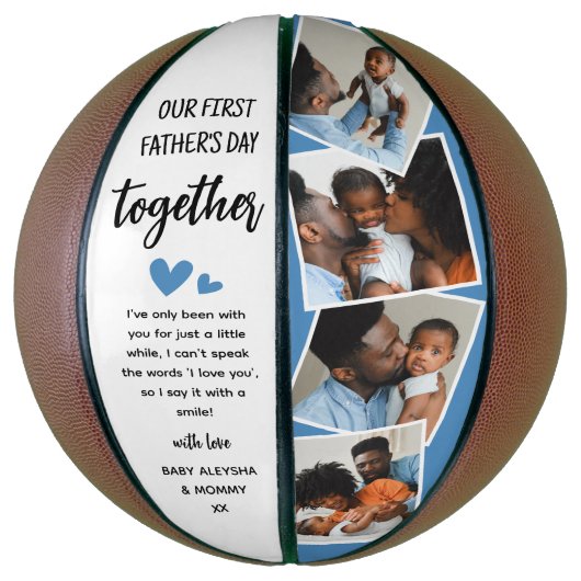 Onze eerste Vaderdag samen! Fotocollage Basketbal (Verticaal)