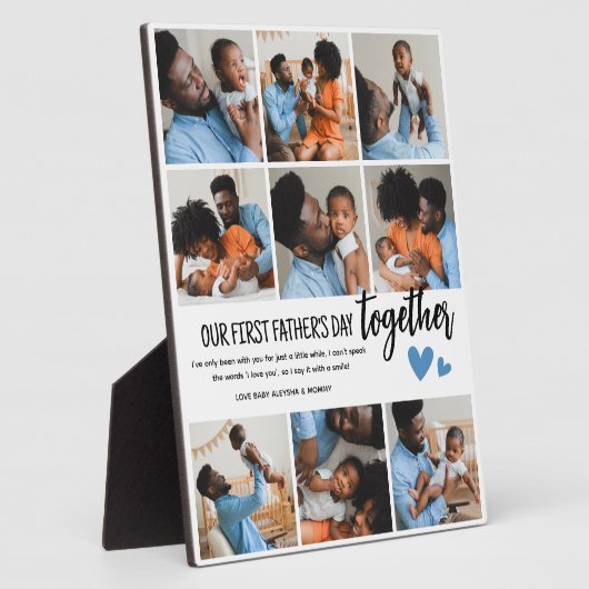 Onze eerste Vaderdag samen! Fotocollage Fotoplaat (Zijkant)