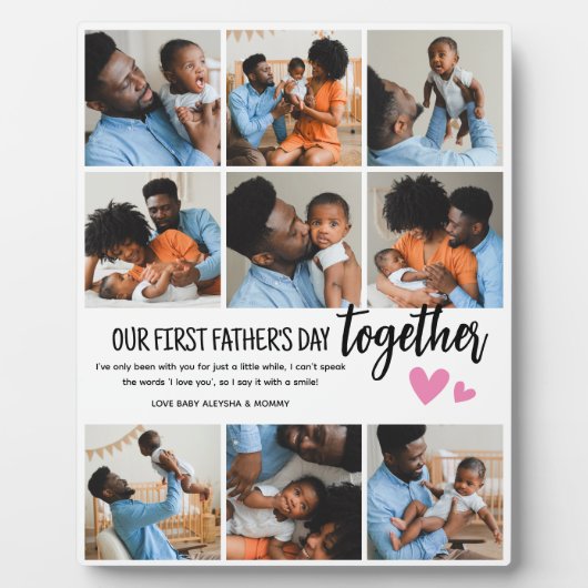Onze eerste Vaderdag samen! Fotocollage Fotoplaat (Voorkant)