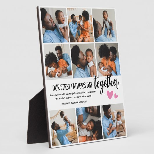 Onze eerste Vaderdag samen! Fotocollage Fotoplaat (Zijkant)