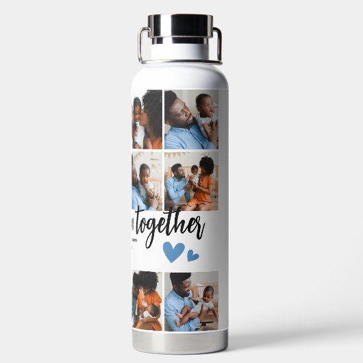 Onze eerste Vaderdag samen! Fotocollage Waterfles (Achterkant)