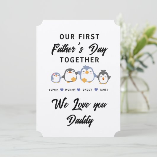 ONZE EERSTE VADERDAG SAMEN KAART (Staand voorkant)