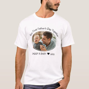 Onze eerste vaderdag samen met papa Baby Foto T-shirt