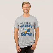 Onze eerste Vaderdag Samen Papa's Tri-Blend Shirt (Voorkant volledig)