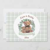 Onze eerste Vaderdag schattige Beren jongen Feestdagenkaart (Voorkant)