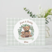 Onze eerste Vaderdag schattige Beren jongen Feestdagenkaart (Staand voorkant)