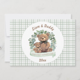 Onze eerste Vaderdag schattige Beren jongen Feestdagenkaart