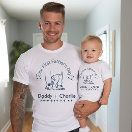 Onze eerste Vaderdag, Vader / baby staan T-shirt