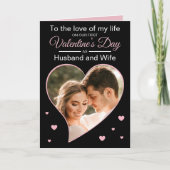 Onze Eerste Valentijn als Man & Vrouw Foto Roze Feestdagen Kaart (Voorkant)