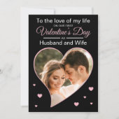 Onze Eerste Valentijn als Man & Vrouw Foto Roze Feestdagenkaart (Voorkant)