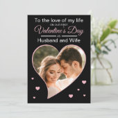 Onze Eerste Valentijn als Man & Vrouw Foto Roze Feestdagenkaart (Staand voorkant)