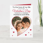 Onze eerste Valentijn als man & vrouw rode foto Feestdagen Kaart (Voorkant)