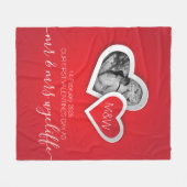 Onze eerste Valentijn als Mr & Mrs Heart Foto Fleece Deken (Voorkant (Horizontaal))