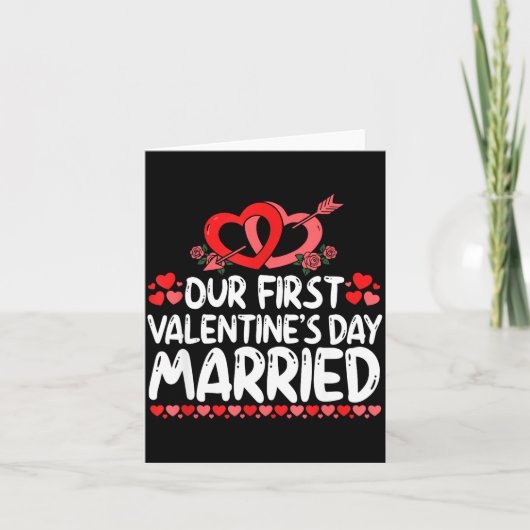 Onze Eerste Valentijns Getrouwde Echtgenoot Echtge Kaart (Voorkant)