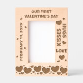 Onze eerste Valentijnsdag aangepaste tekst Gegraveerde Lijstjes (Voorkant)