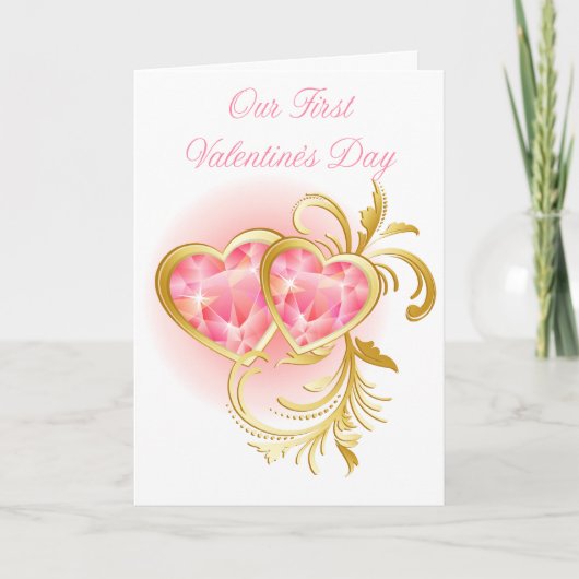 Onze eerste Valentijnsdag Feestdagen Kaart (Voorkant)