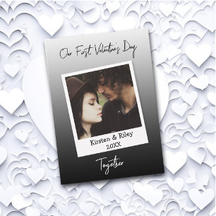 Onze eerste Valentijnsdag gepersonaliseerde retro Kaart