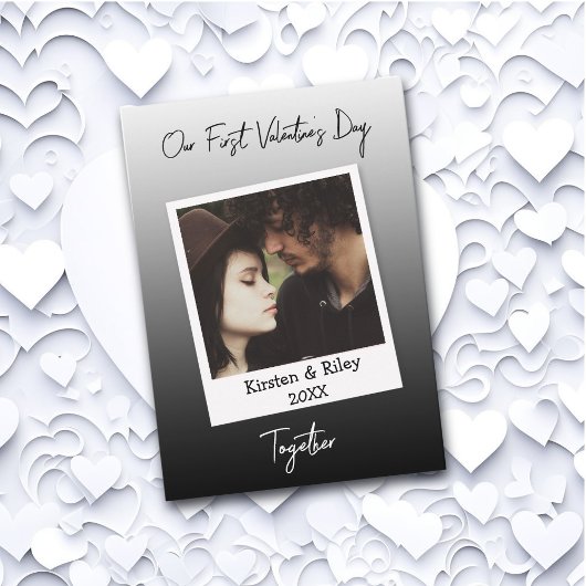 Onze eerste Valentijnsdag gepersonaliseerde retro Kaart