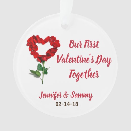 Onze eerste Valentijnsdag Ornament (voorkant)