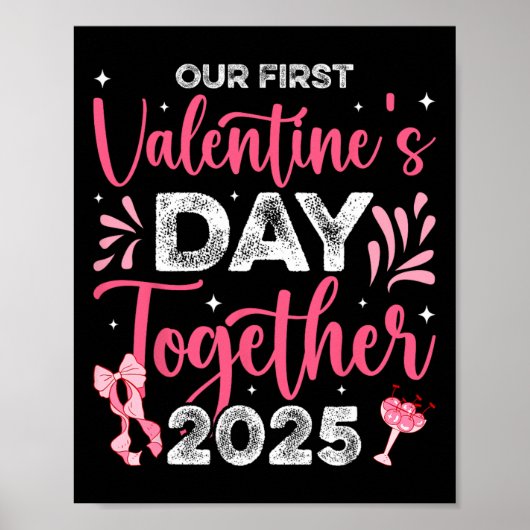 Onze Eerste Valentijnsdag Samen 2025 Echtgenoot Ec Poster (Voorkant)