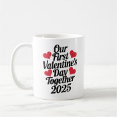 Onze eerste Valentijnsdag samen 2025 Koffiemok (Links)