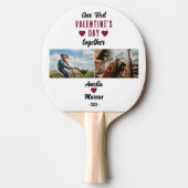 Onze eerste Valentijnsdag samen 2 Foto Tafeltennisbatje (Voorkant)