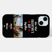 Onze eerste Valentijnsdag samen 2 foto's zwart Case-Mate iPhone Case (Achterkant (horizontaal))
