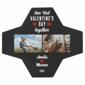 Onze eerste Valentijnsdag samen 2 foto's zwart Voetbal (Enkel)