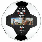 Onze eerste Valentijnsdag samen 2 foto's zwart Voetbal (Voorkant)