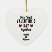 Onze eerste Valentijnsdag samen Keramisch Ornament (Voorkant)