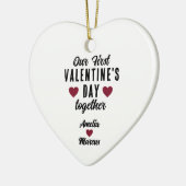 Onze eerste Valentijnsdag samen Keramisch Ornament (Links)