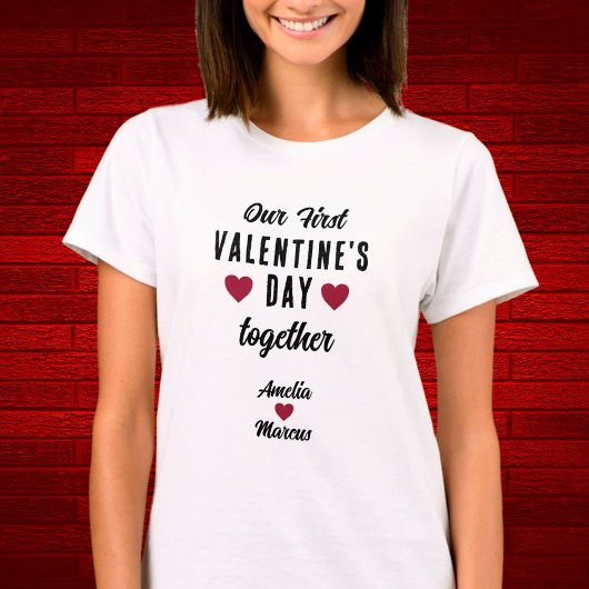 Onze eerste Valentijnsdag samen T-shirt