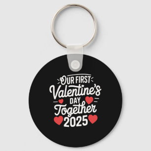 Onze eerste Valentijnsdag samen Valentijn 2025 C Sleutelhanger