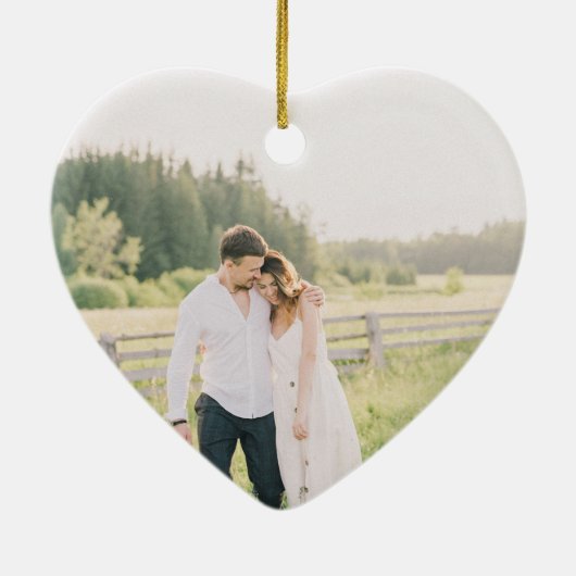 Onze eerste Valentijnse cadeau | Persoonlijke foto Keramisch Ornament (Achterkant)