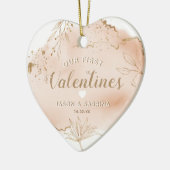 Onze eerste Valentijnse cadeau | Persoonlijke foto Keramisch Ornament (Links)