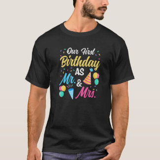 Onze eerste verjaardag als de heer en mevrouw Zwan T-shirt