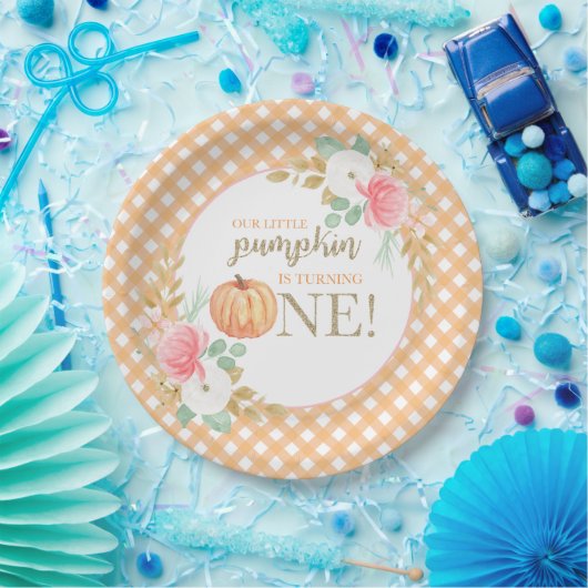 Onze eerste verjaardag van de kleine pompoen papieren bordje (Feest)