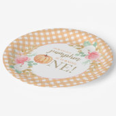 Onze eerste verjaardag van de kleine pompoen papieren bordje (Gekanteld)