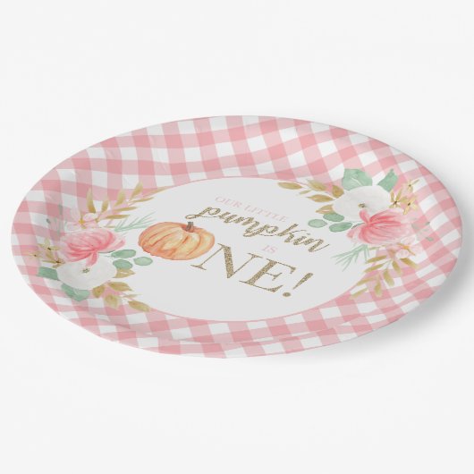 Onze eerste verjaardag van de kleine pompoen papieren bordje (Gekanteld)