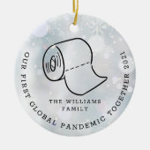 Onze eerste wereldwijde blauwe bloedingen keramisch ornament (Voorkant)