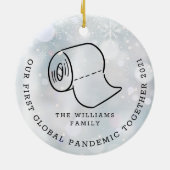 Onze eerste wereldwijde blauwe bloedingen keramisch ornament (Achterkant)