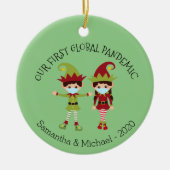 Onze eerste wereldwijde pandemie 2020 Elf Chritsma Keramisch Ornament (Voorkant)