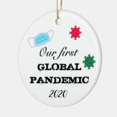 Onze eerste wereldwijde pandemie 2020 keramisch ornament (Links)