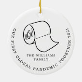 Onze Eerste Wereldwijde Pandemie Covid Kerstvakant Keramisch Ornament (Achterkant)