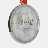 Onze Eerste Wereldwijde Pandemie Feest Winter Snee Metalen Ornament (Rechts)